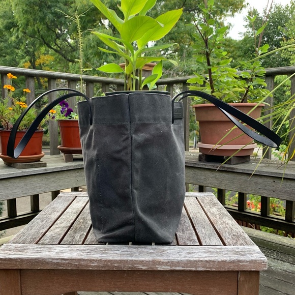 Hardmill Waxed Canvas Charcoal Gray Market Tote - Picture 7 of 16